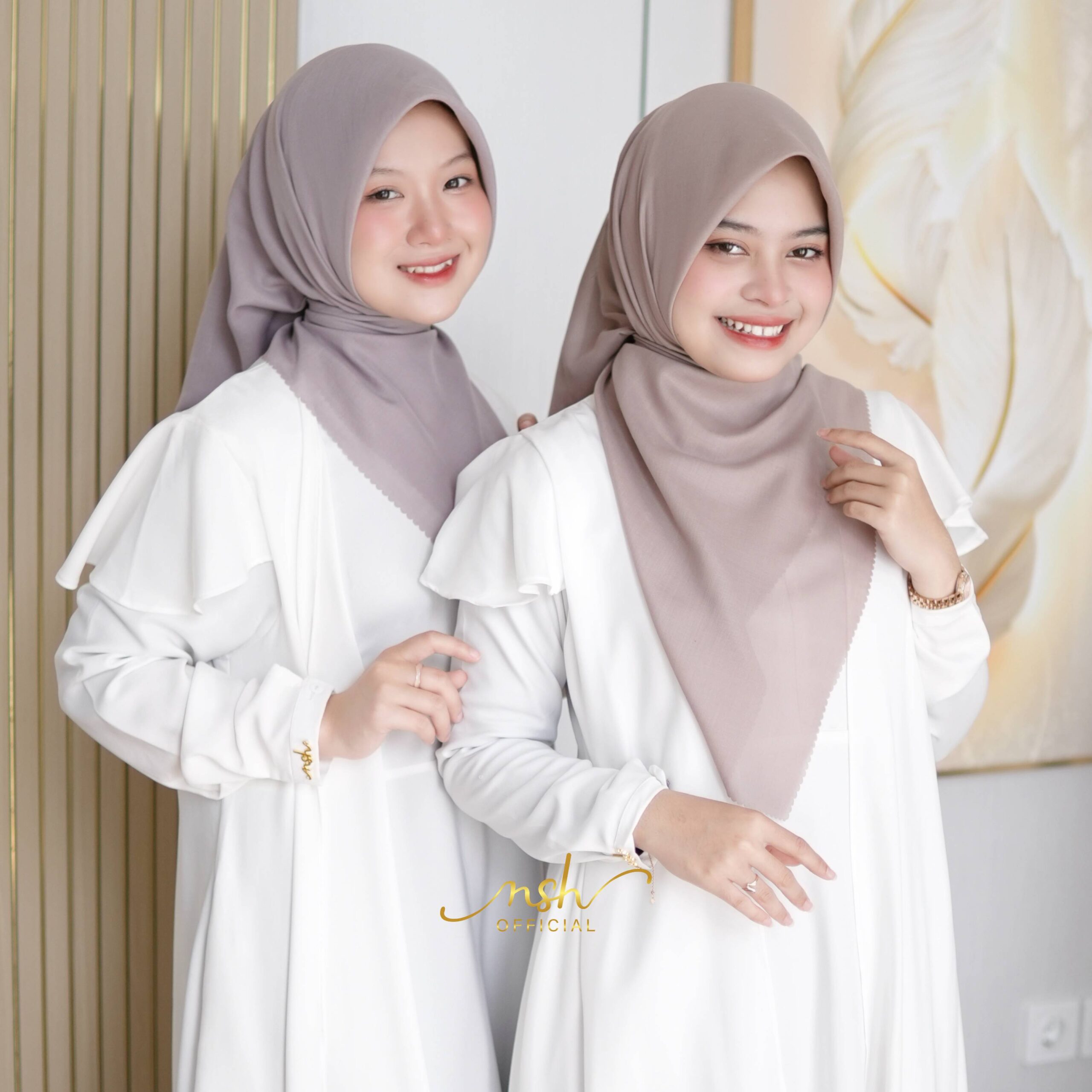 Neisya Hijab Square Liora Bahan Voal Polos laser Cut Original